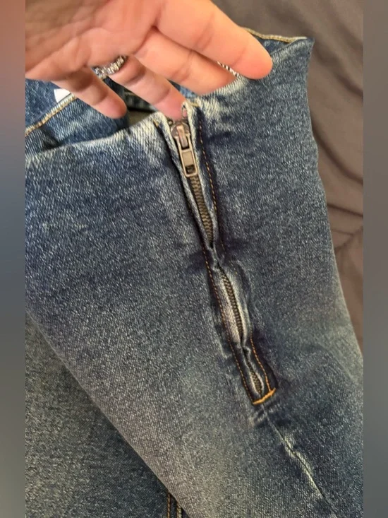 EB Denim Split Boot-Cut Denim Leggings NWT Size L - Picture 10 of 13